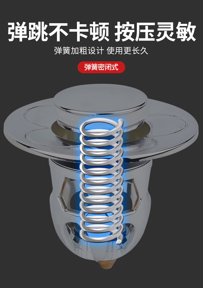 式通用洗手池洗手盆洗脸池塞子下水器配件通用款玫瑰金铜内芯1个装