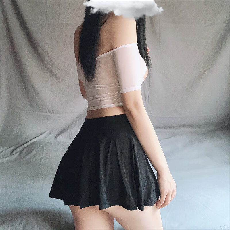 超短冰丝紧身包臀裙透明百褶裙mini夜小短裙裙紧身一步无衬超短裙透视