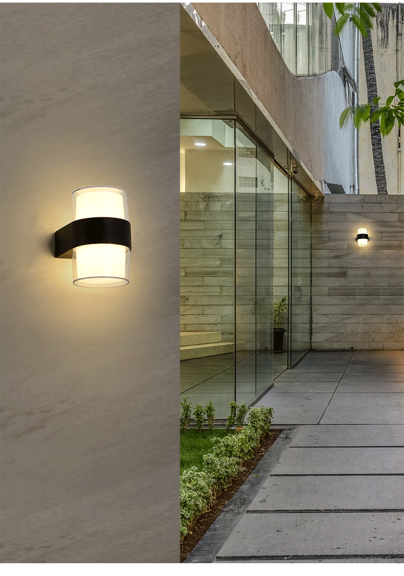 初梦 户外壁灯防水室外阳台门口庭院灯现代简约卧室床头客厅过道墙
