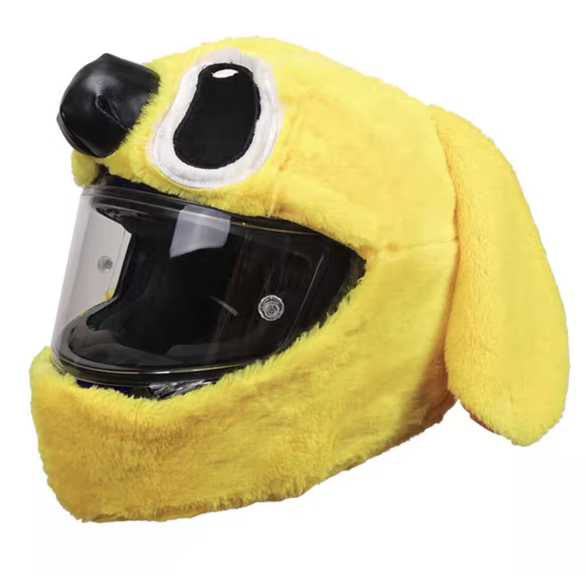 头盔保护头套史迪仔男女摩托全盔卡通熊猫青蛙小狗揭面盔毛绒跑车大号