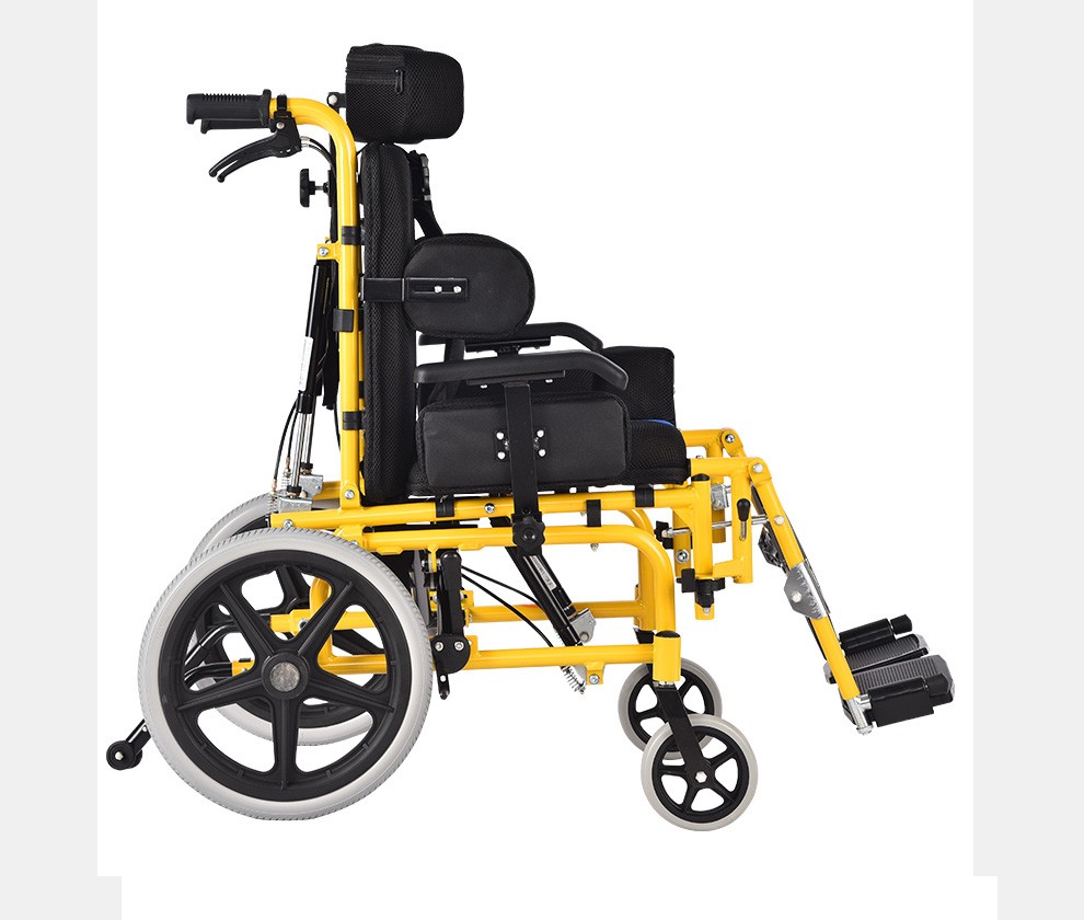 揽康脑瘫轮椅全躺可折叠成人儿童轮椅车脑瘫康复手推车儿童款座宽39cm