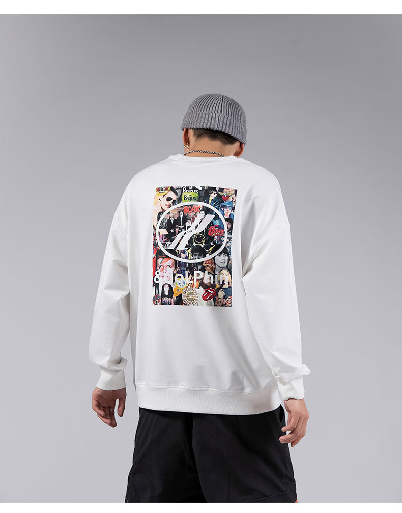 supreme联名卡通图案卫衣情侣套头外套韩版休闲学生帽衫潮牌潮流男装