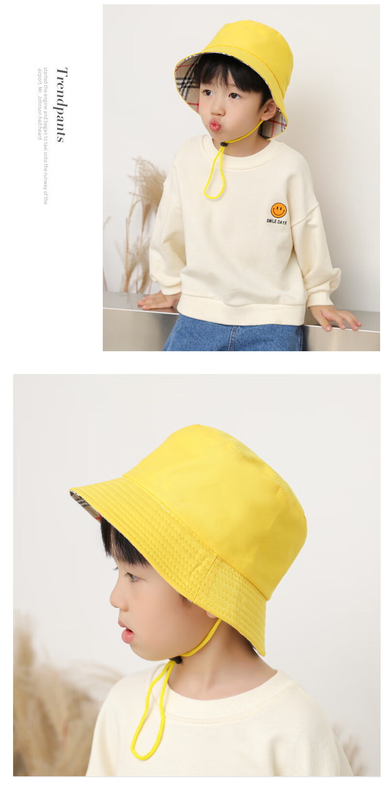 官方旗舰樱桃小王子同款日系儿童小黄帽定制帽印logo小学生帽遮阳防晒