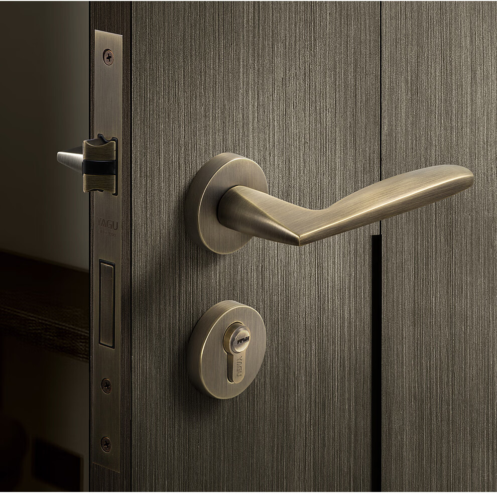 亚固(yagu) 亚固门锁室内房间门锁卧室门锁三件套实木简约门锁分体青