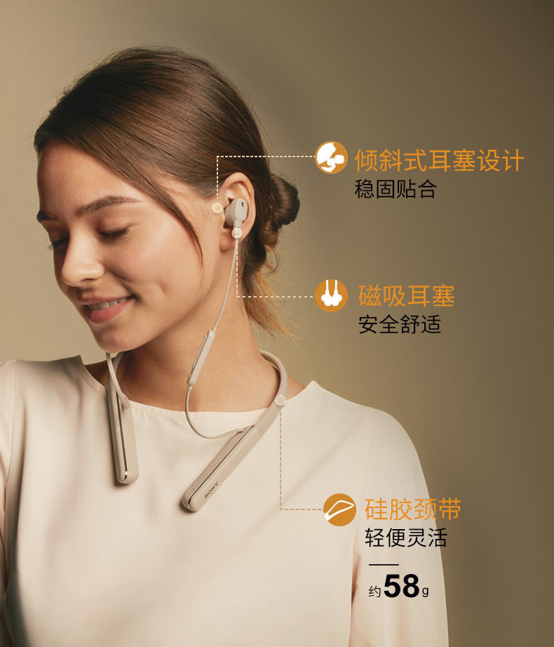 sony/索尼 wi-1000xm2 颈挂式入耳式无线蓝牙降噪耳机主动降噪 黑色