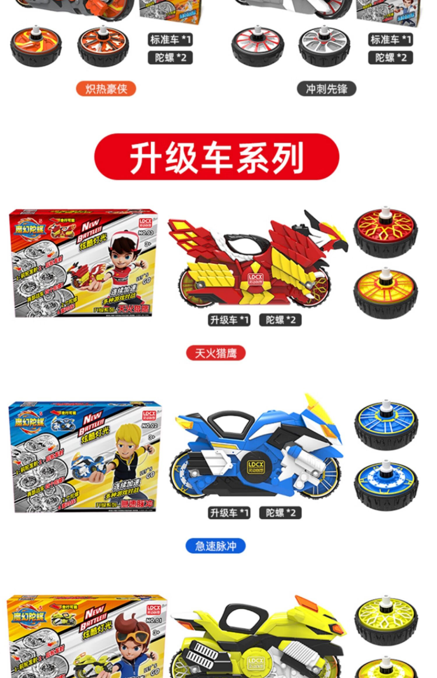 灵动创想魔幻陀螺5代发光新款4旋风轮梦幻儿童摩托车战车4玩具五 5代