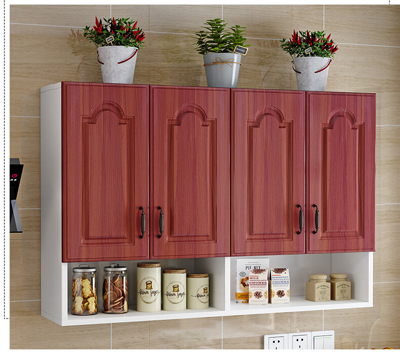 厨房吊柜欧式吊柜厨房玻璃收纳壁柜阳台墙上多层储物柜长120深30高80