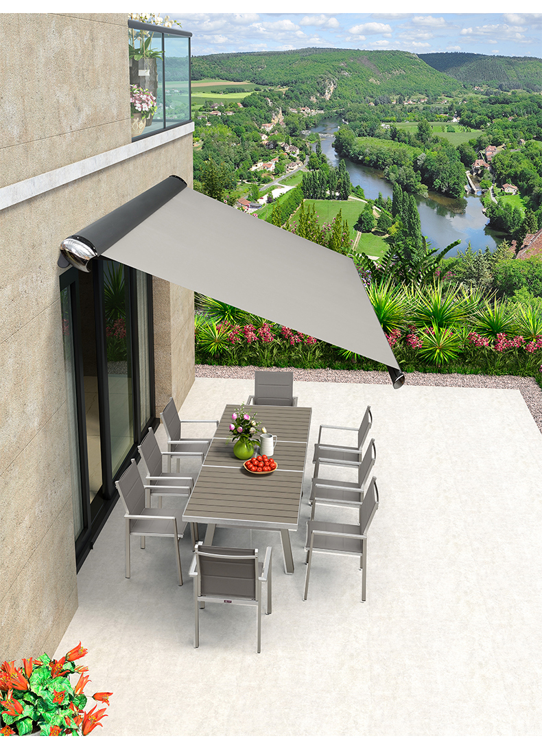 紫叶ziye户外遮阳棚伸缩雨棚阳台庭院铝合金电动雨篷遮阳棚折叠伸缩