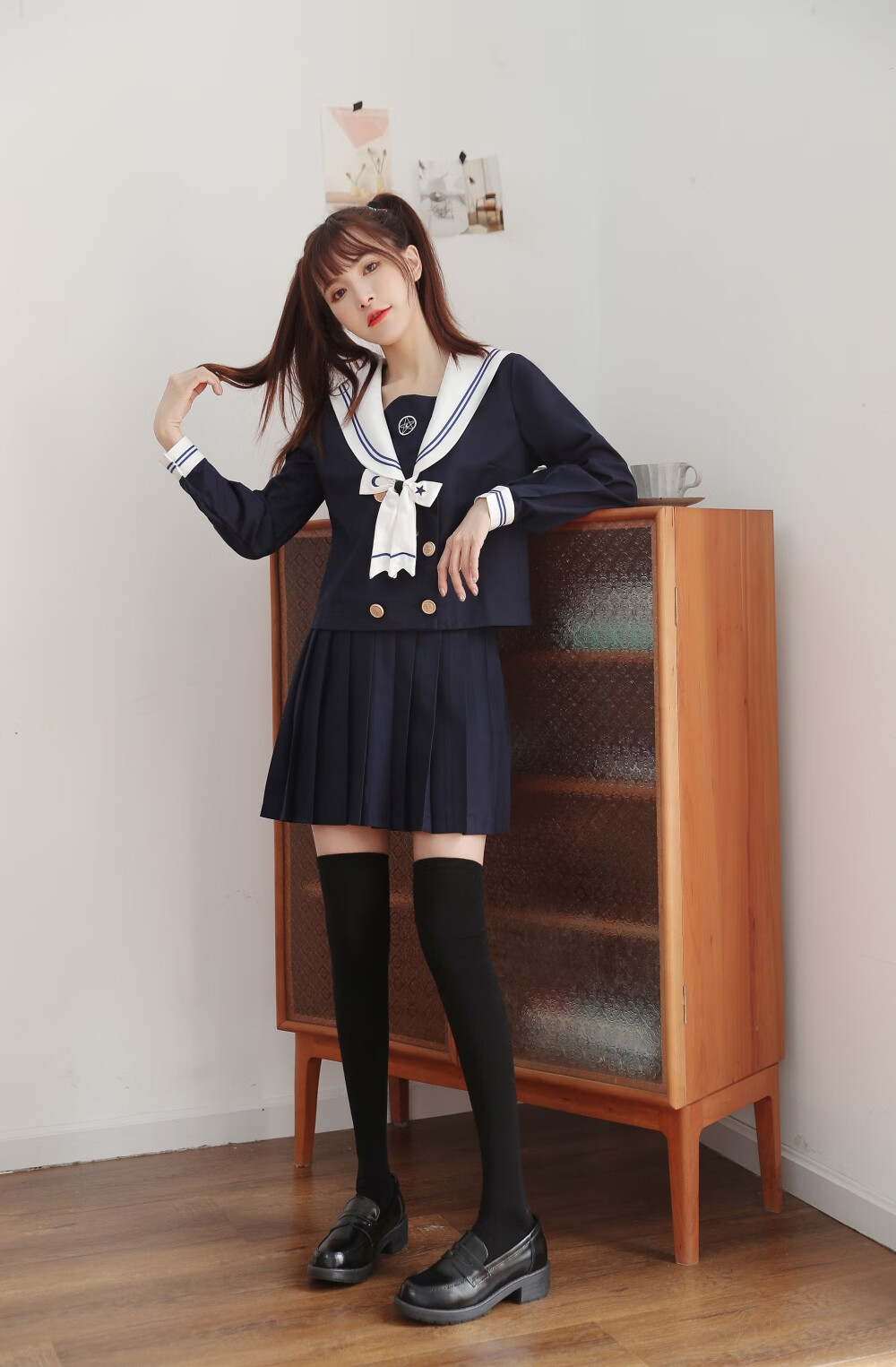 俞兆林女士纯色jk过膝袜女秋冬新款日系长筒袜堆堆袜学生棉长袜高筒袜