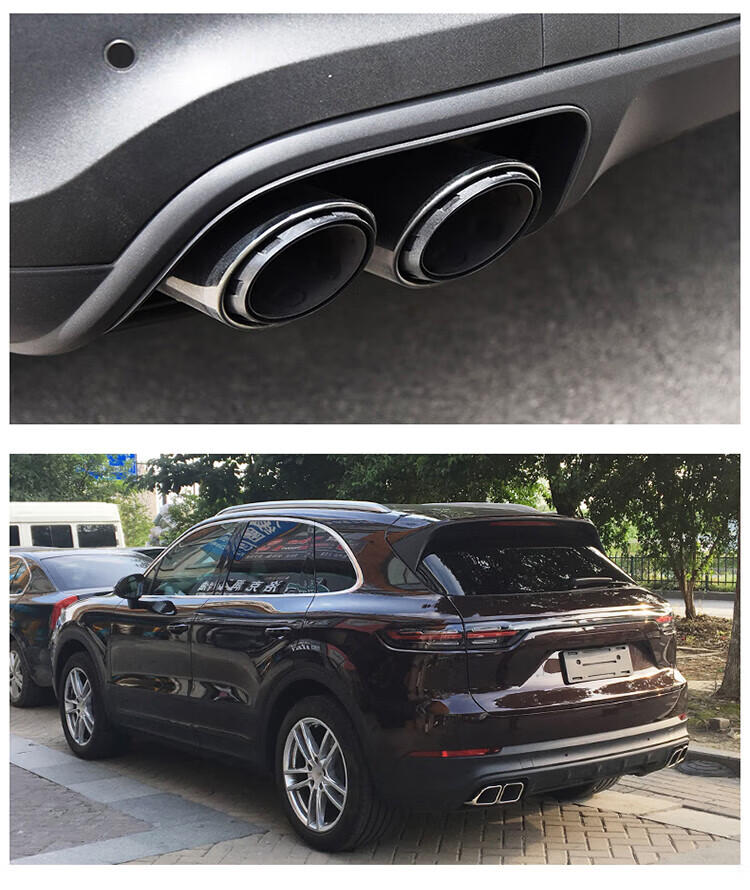 适配22款保时捷macan卡宴四出排气管911帕拉梅拉718三层尾喉改装