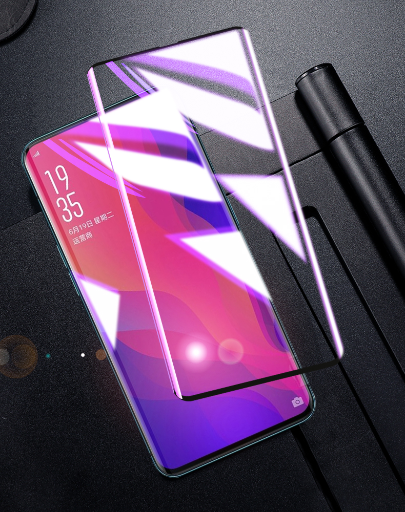 oppofindx钢化膜findx2pro手机贴膜findx曲面reno3pro全屏覆盖reno4p