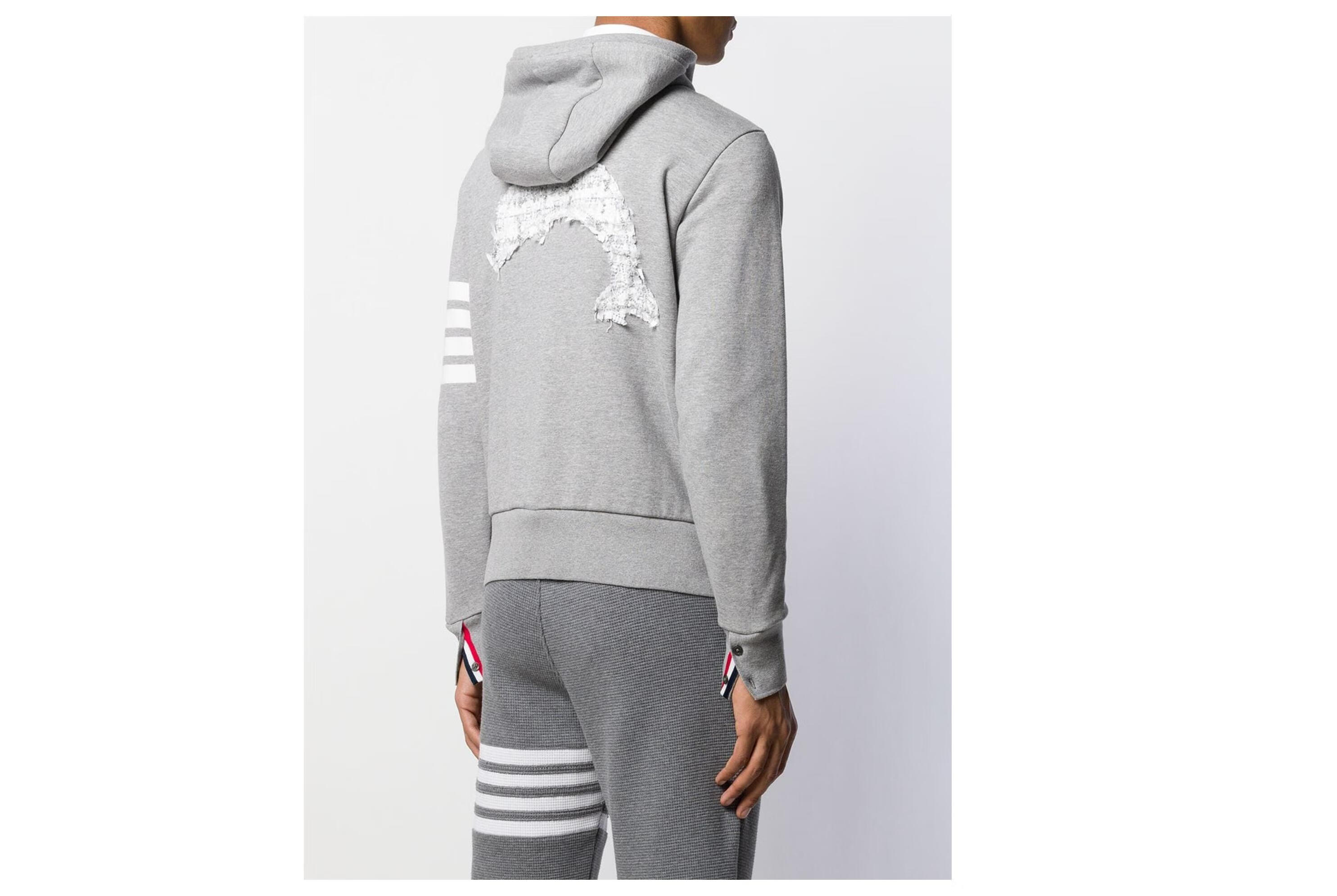 汤姆 布朗(thom browne)男士海豚刺绣拉链连帽衫卫衣 蓝色 2【图片