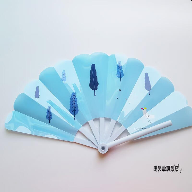 卡通小扇子折叠扇儿童塑料扇可爱男女式便携折扇夏季礼物1只火烈鸟