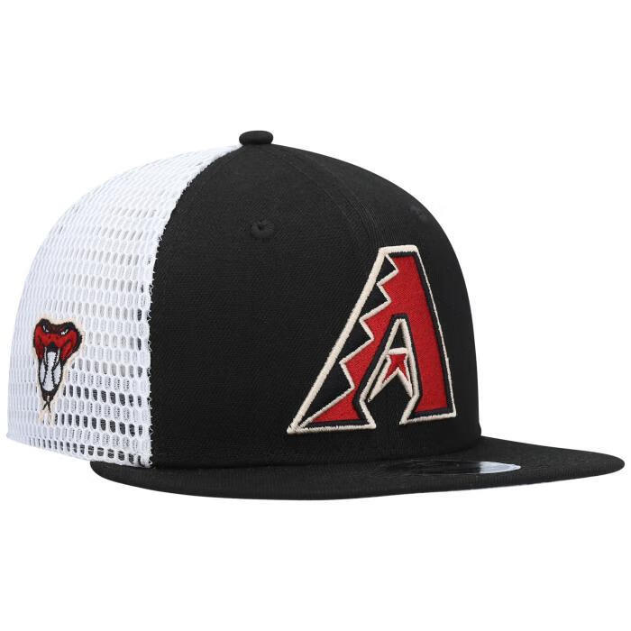 mlb男女棒球帽亚利桑那响尾蛇队鸭舌帽黑白色网面遮阳不可调节休闲