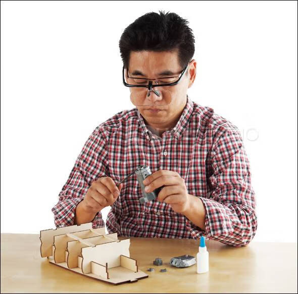 头戴式放大镜高倍日本原装头戴式放大镜眼镜手工活美妆维修纺织高倍