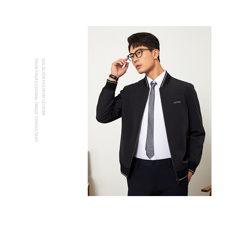 Goldlion GY Men's Autumn Winter Easy-Care Three-Proof Jacket JPB0133-MK132 Navy Blue L 10
