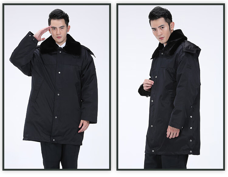 保安大衣男多功能防寒棉袄新式劳保反光条棉服军大衣冷库防寒服执勤服