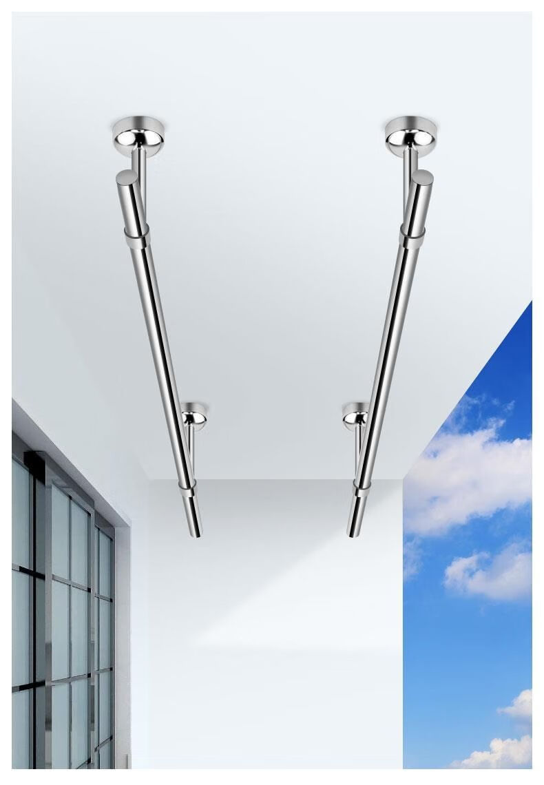 阳台晾衣架固定晾衣杆阳台顶装固定式晾衣服杆子凉衣杆吊顶不锈钢304