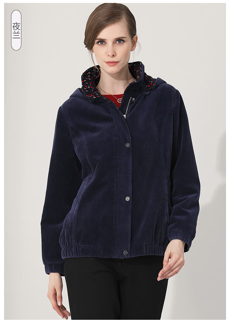 【年货节】米兰登2020冬季中老年女装妈妈装加厚保暖短款灯芯绒棉衣1l