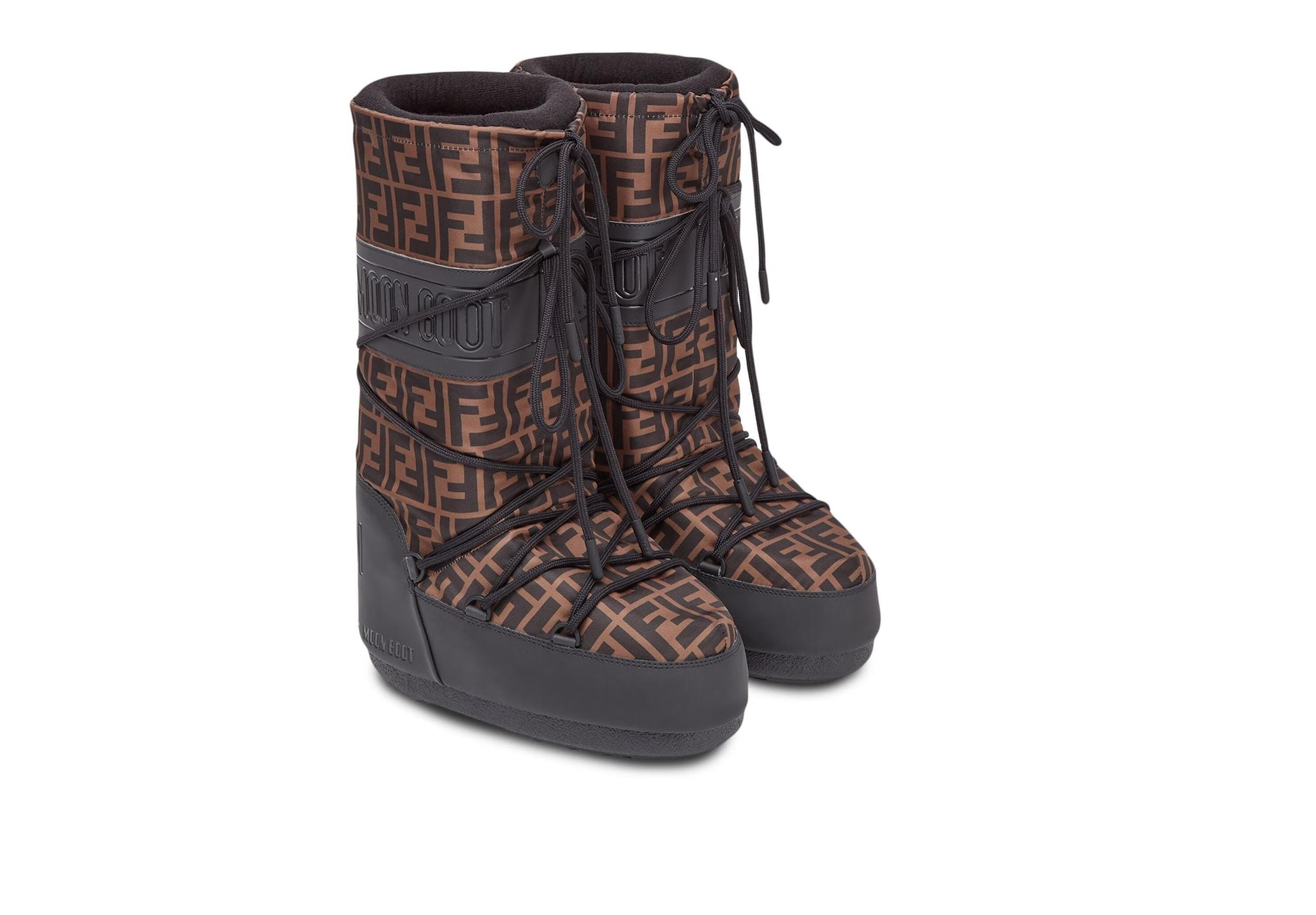 芬迪(fendi)20秋冬女士经典logo雪地靴 褐色 eu39【图片 价格 品牌