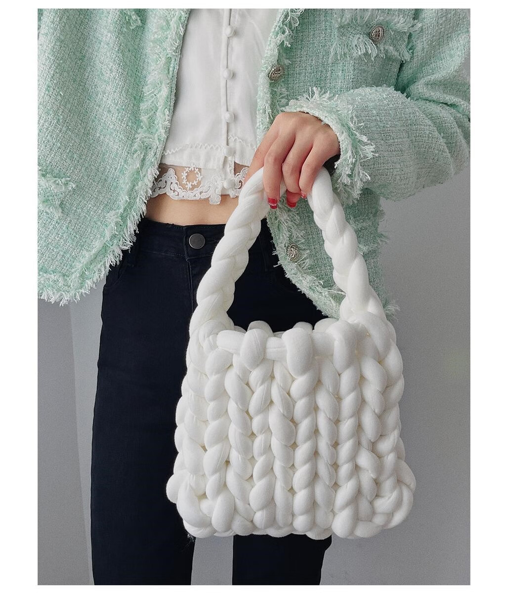 超粗冰岛毛线diy手工编织包包自己手编自制韩版手拎邮差包送女友抖音