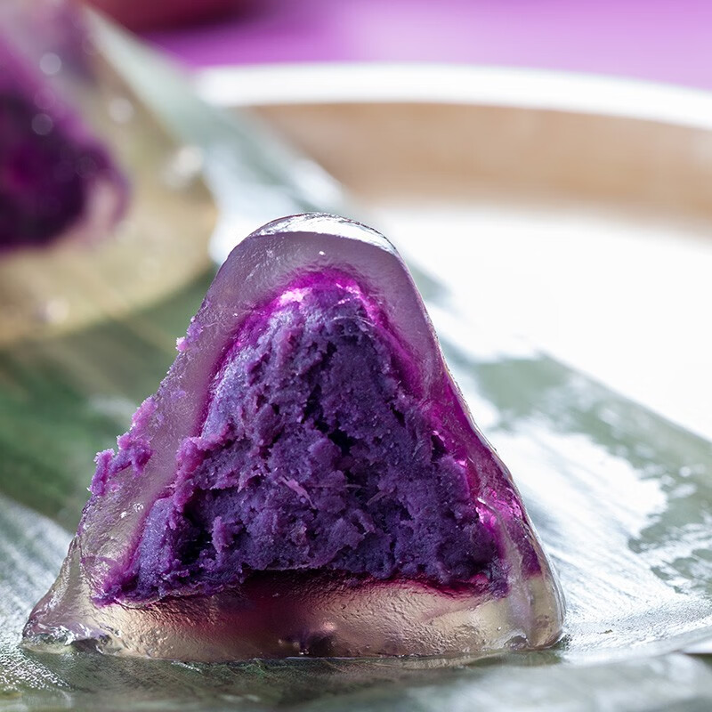 鲜品屋水晶粽子紫薯味真空袋装开袋即食70g2只早餐