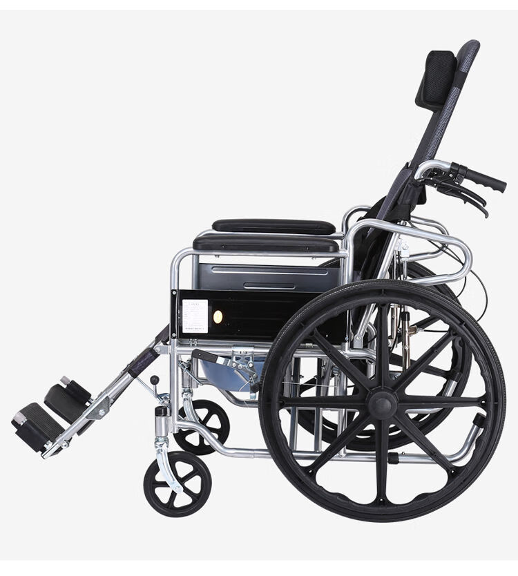 瘫痪折叠轻便轮椅大小便多功能残疾人手推助行代步车 普通款(送便盆)