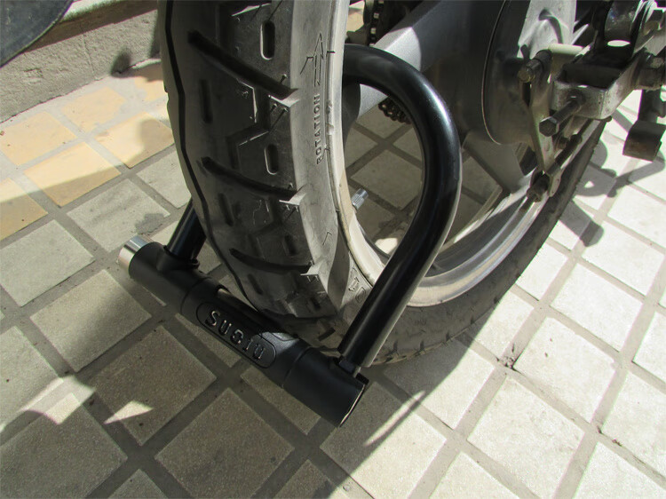 hqd汇启达爱玛电动车u型锁通用雅迪电瓶车锁弯梁踏板摩托车防盗锁山地