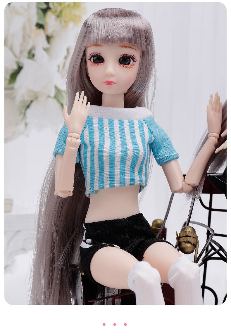 芭比娃娃6岁套装换装眼单个bjd洋娃娃女孩玩具生日礼物16号小姐姐只有