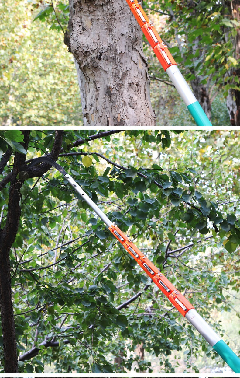 加粗防电摘割槟榔刀伸缩杆加长12米6节10米槟榔杆加厚12米铝合金 13米