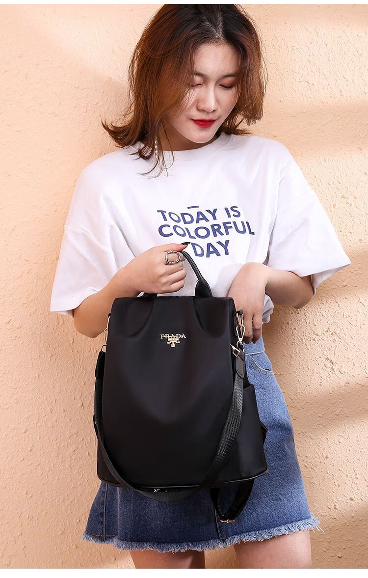 妈妈背包中老年女士双肩背包中老年人斜挎妈妈休闲简约单肩双肩包女包