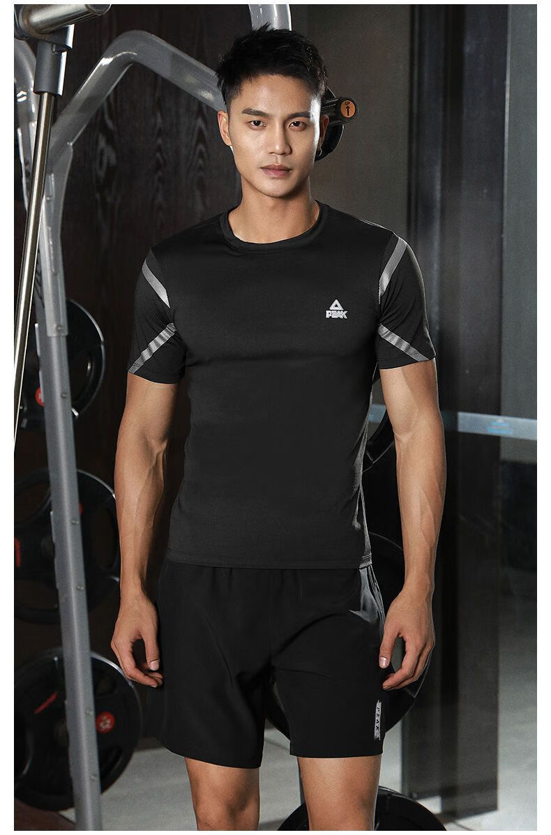 匹克(peak) 运动套装男女健身服运动服跑步服紧身 运动两件套(短 短)