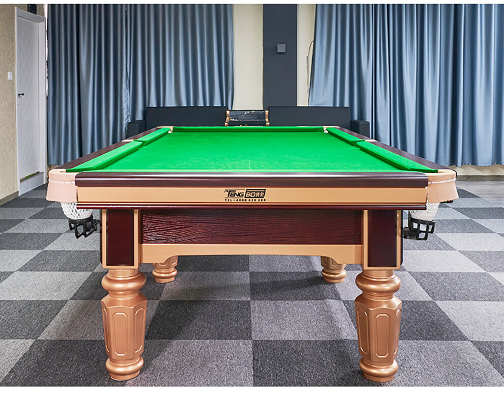 腾勃台球桌美式室内赛事商用俱乐部球厅中式黑八成人标准型桌球台家用