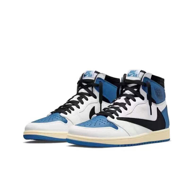 旗舰】aj藤原浩闪电倒钩三方联名低帮男女鞋aj篮球鞋运动鞋 aj1倒钩蓝