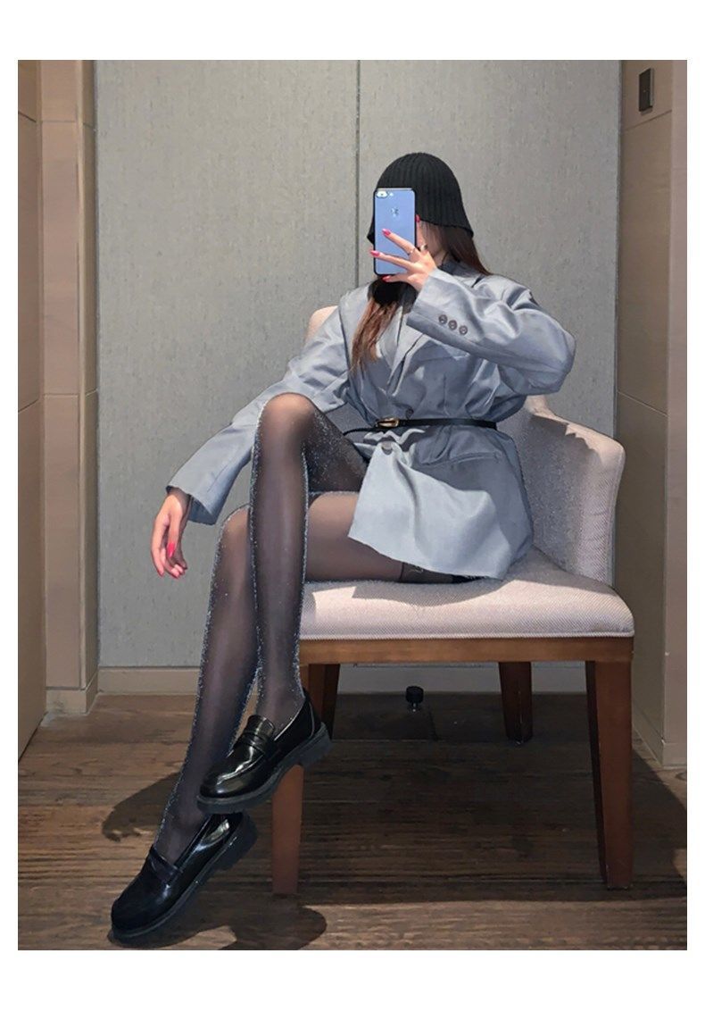 丝袜珠光丝袜女款薄款亮晶晶透肉打底连裤袜 肤色丝袜1双装 均码(60