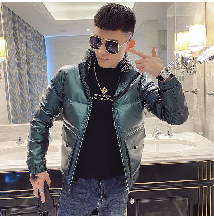 【冬尚新】花花公子网红亮面冬天精神小伙外套轻薄羽