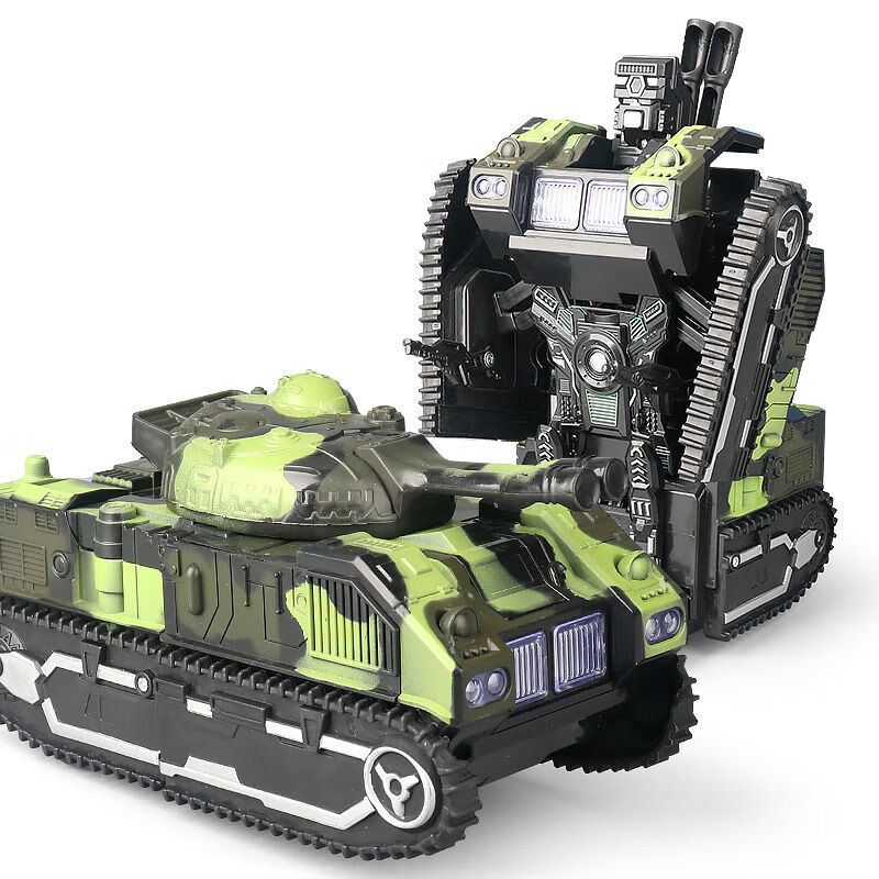 儿童电动变形坦克玩具装甲车万向灯光声效机器人男孩汽车 万向导弹
