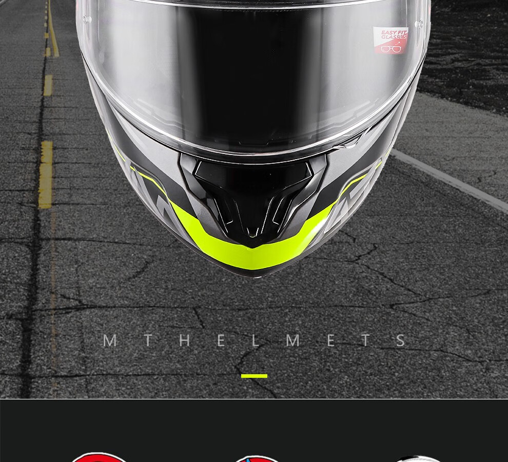 初号机头盔 西班牙mt摩托车揭面盔头盔双镜片四季加大号男女四季全盔