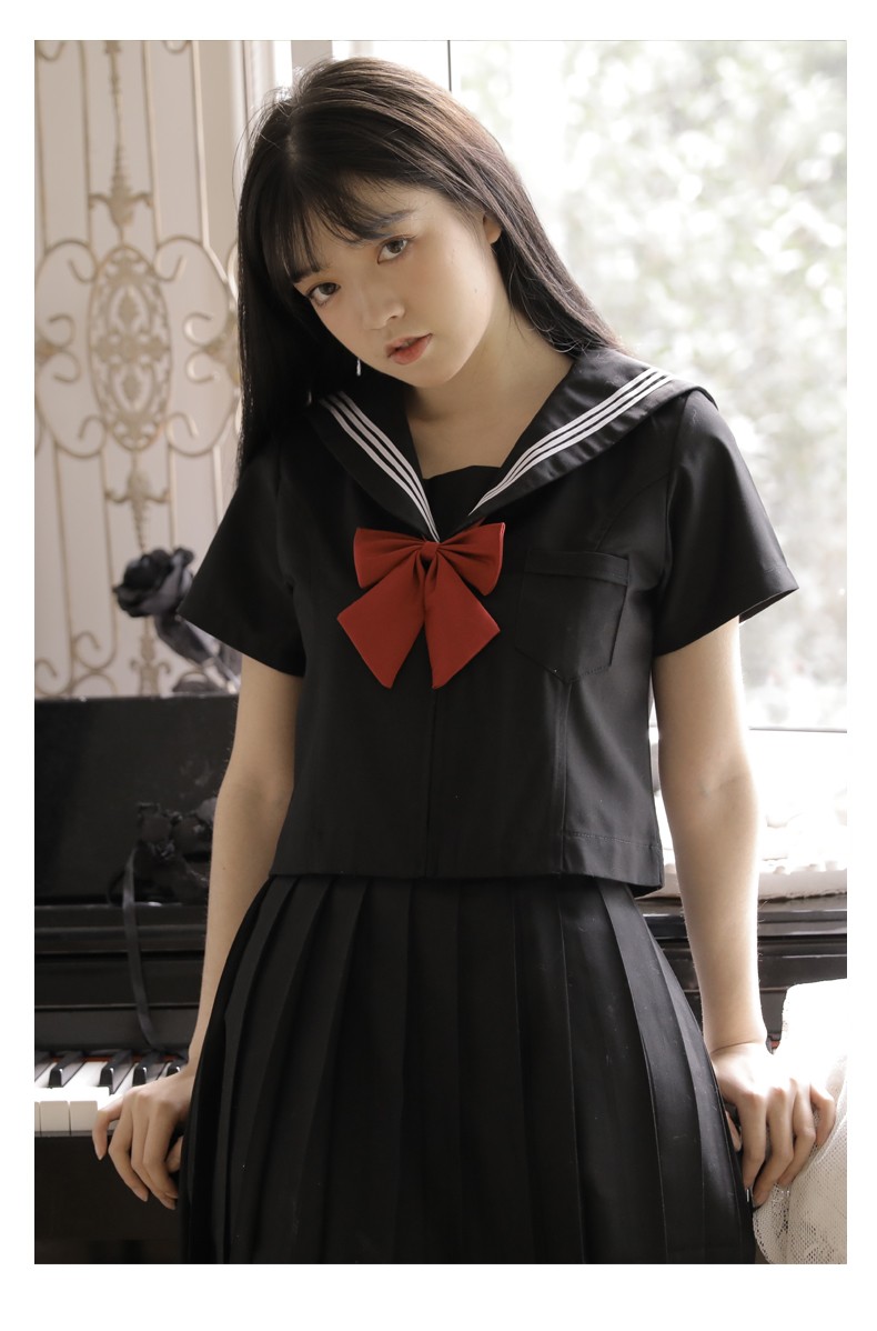 jk制服裙学院风套装绀三本软妹服关西襟不良水手服短裙高中生学生装