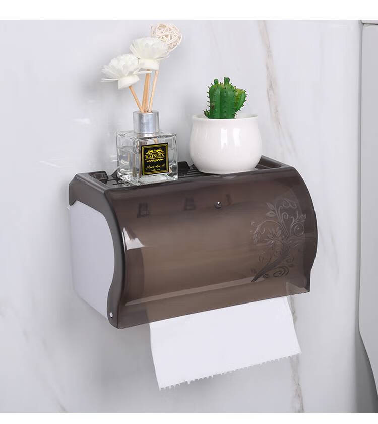 卷纸盒卫生间带轴厕所抽纸盒打孔安装免打孔卫生间纸巾盒防水塑料厕所