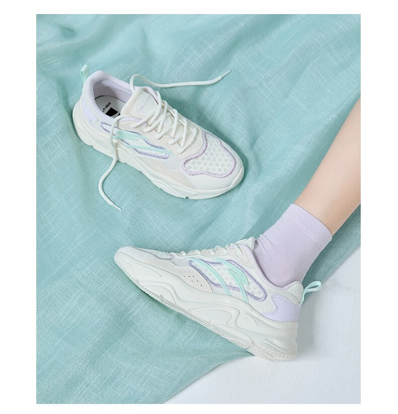 【千禧】安踏休闲鞋女鞋秋冬季复古厚底运动鞋透气老爹鞋官方旗舰