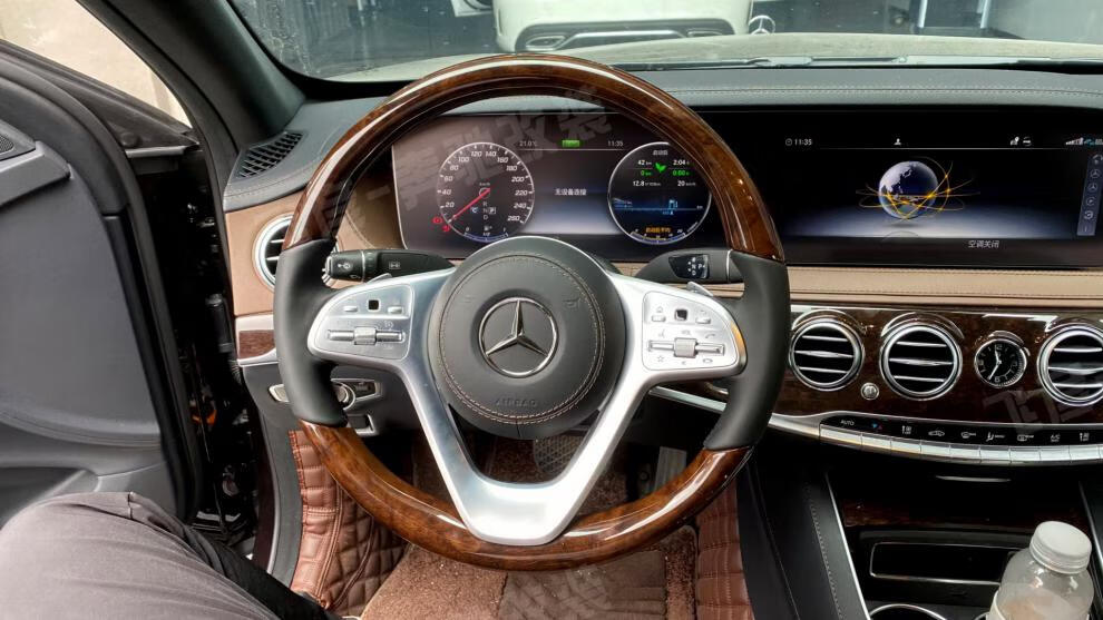 奔驰s级s350l s450l改装原厂18 19款迈巴赫桃木方向盘老款改新款品质