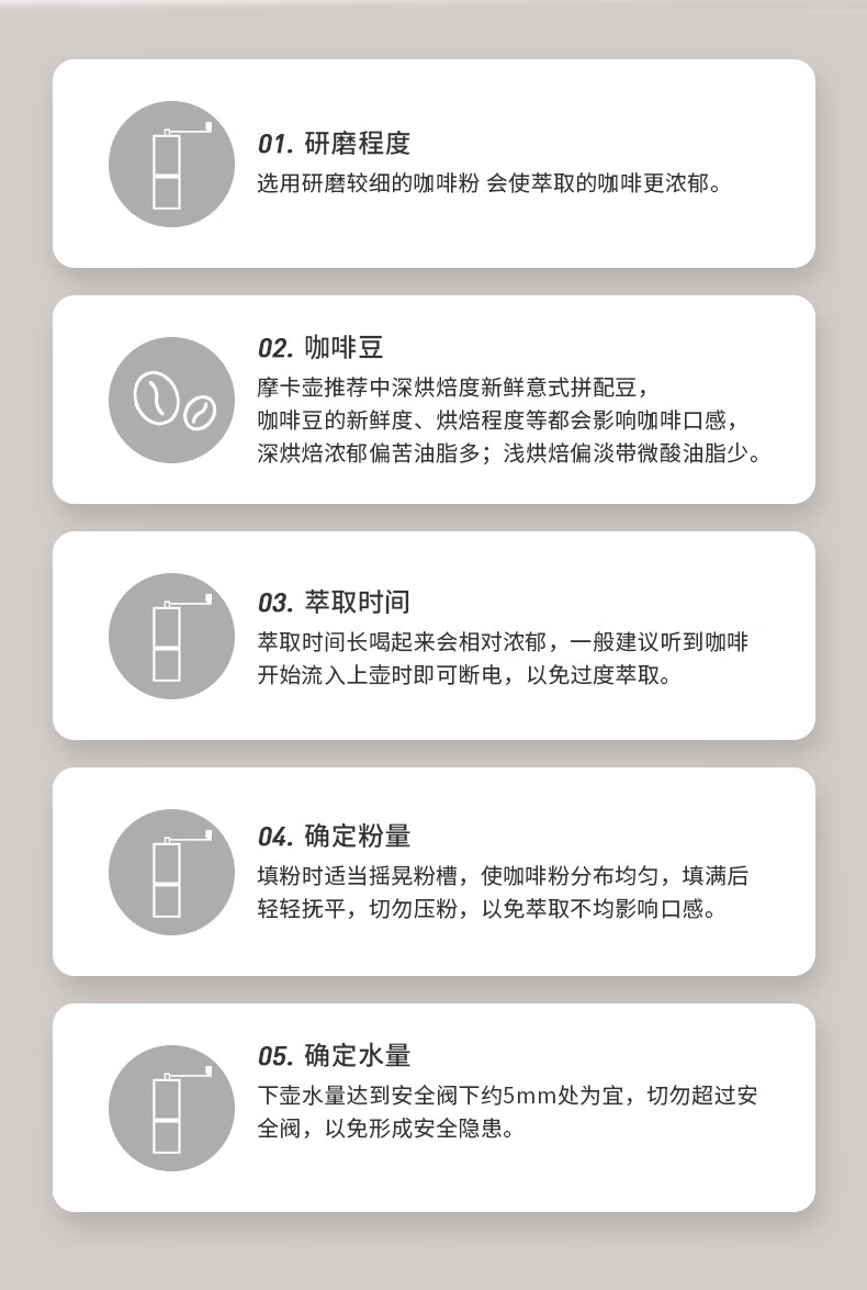 mongdio摩卡壶煮咖啡家用手冲意式摩卡咖啡壶煮咖啡机电煮萃取壶 白色