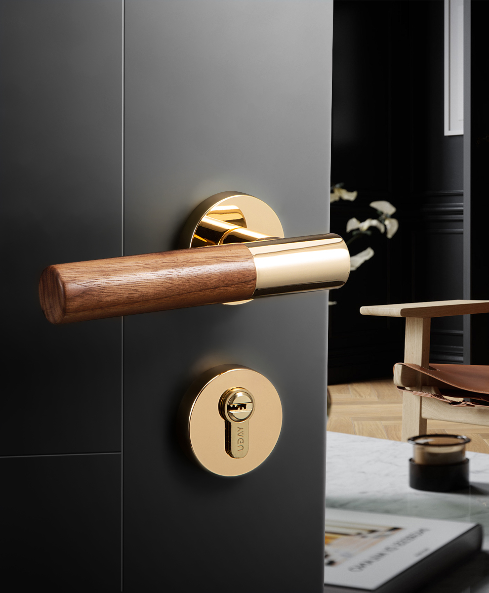 亚固yagu黑胡桃木200门锁室内卧室门锁房门锁门把手木门锁房间门锁