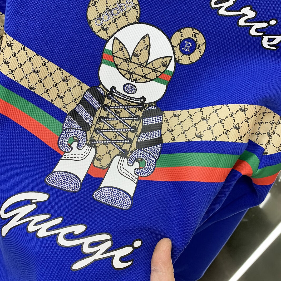 lv mk意大利国际大牌男装2022秋季新款圆领套头卫衣男士潮流字母小熊