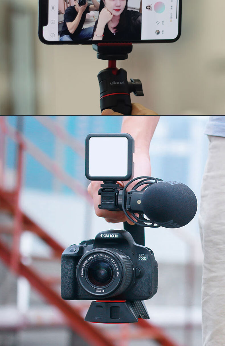 叠汇生补光灯直播便携迷你led手机拍照单反相机自拍室内摄影打光灯双