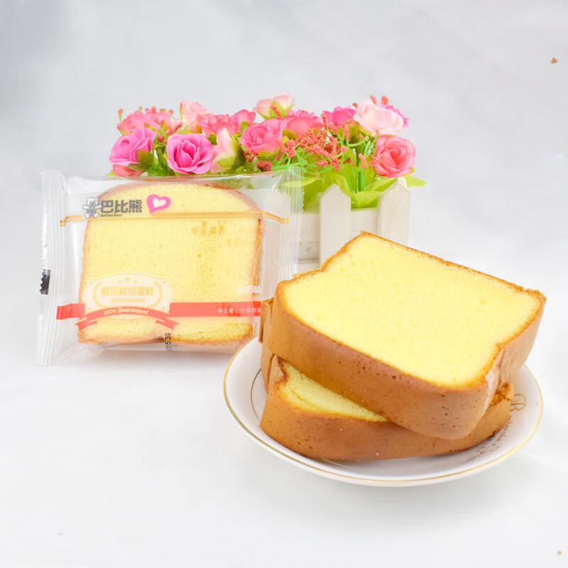 巴比熊乳酸奶酪夹心吐司华夫面包500克 纯蛋糕芭比熊华夫面包4斤aa