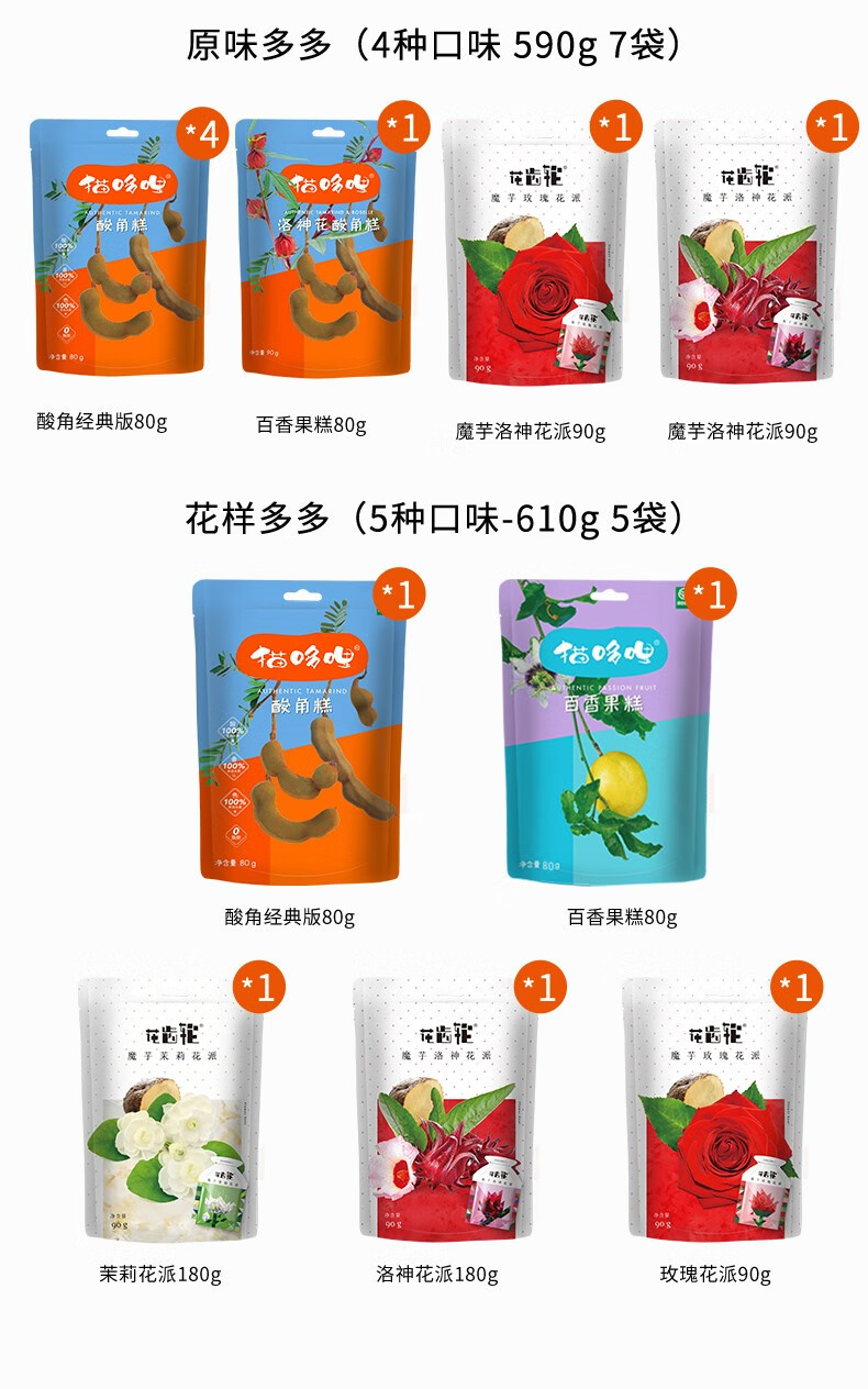 猫哆哩酸角糕零食云南特产酸枣糕软糖孕妇休闲零食年货礼包 原味多多