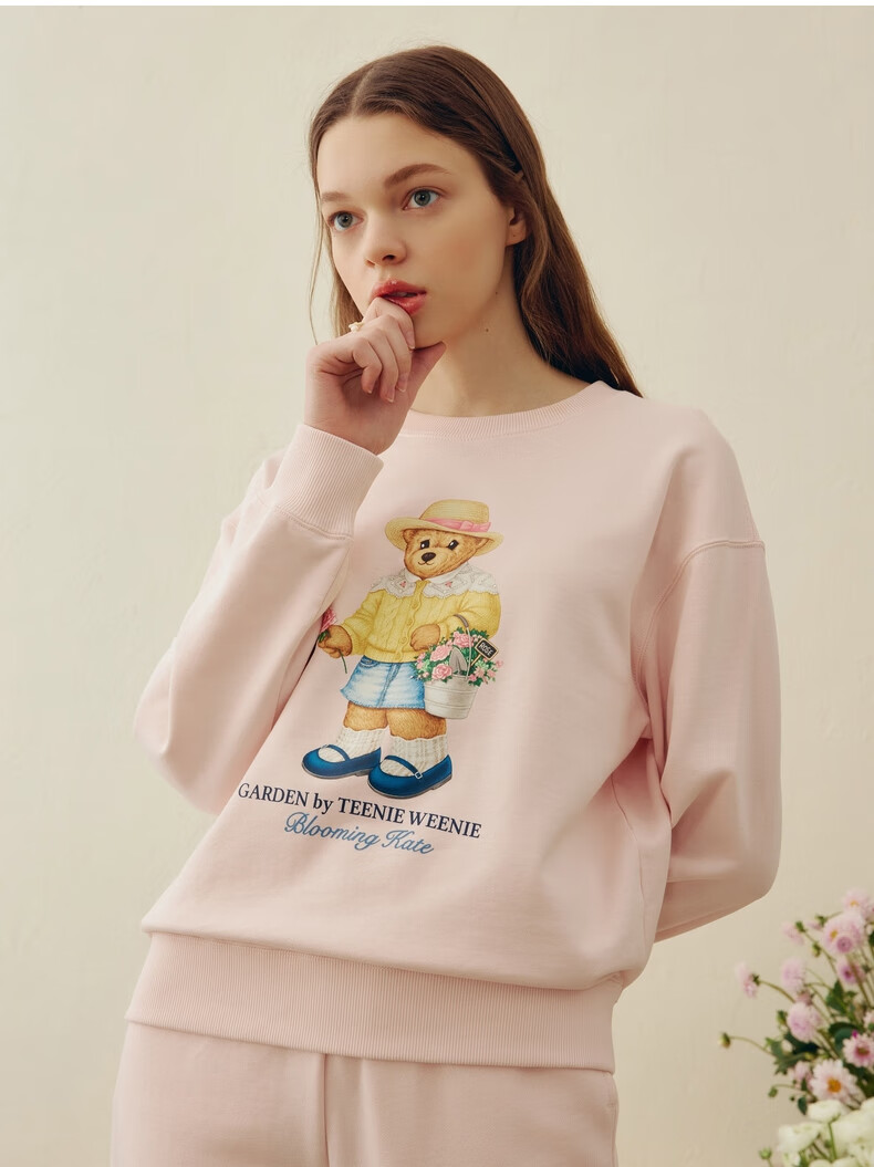 teenieweenie小熊圆领套头卫衣宽松韩版显瘦短款上衣女装春夏新款ttma