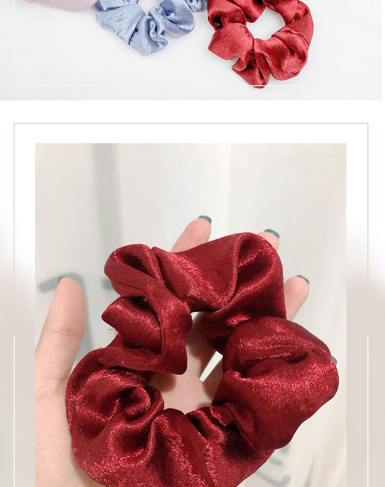 猪大肠发圈皮筋女扎头ins简约肥肠头绳brandy复古法式大肠圈网红 浅紫